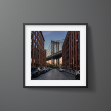 Framed-New-York-City-Print-Manhattan-Bridge-DUMBO-black-frame Framed print of the Manhattan Bridge in DUMBO