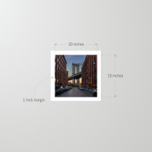 Framed-New-York-City-Print-Manhattan-Bridge-DUMBO-unframed-10x10 Unframed 10x10 print of the Manhattan Bridge in DUMBO