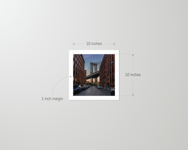 Framed-New-York-City-Print-Manhattan-Bridge-DUMBO-unframed-10x10 Unframed 10x10 print of the Manhattan Bridge in DUMBO