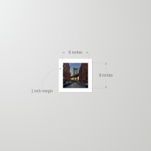 Framed-New-York-City-Print-Manhattan-Bridge-DUMBO-unframed-6x6 Unframed 6x6 print of the Manhattan Bridge in DUMBO