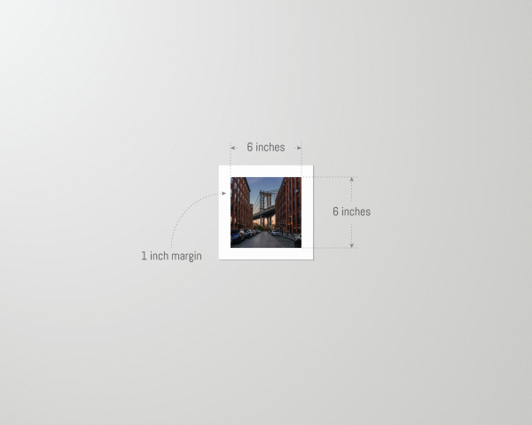 Framed-New-York-City-Print-Manhattan-Bridge-DUMBO-unframed-6x6 Unframed 6x6 print of the Manhattan Bridge in DUMBO