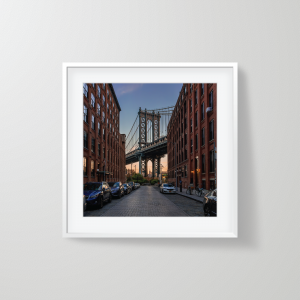 Framed print of the Manhattan Bridge in DUMBO