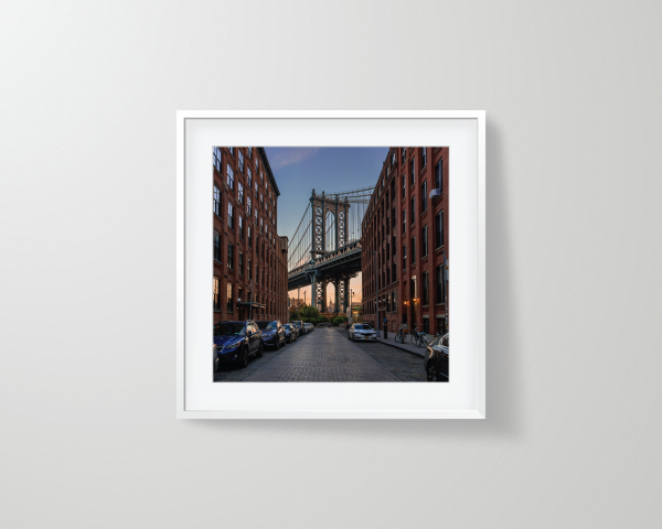 Framed print of the Manhattan Bridge in DUMBO