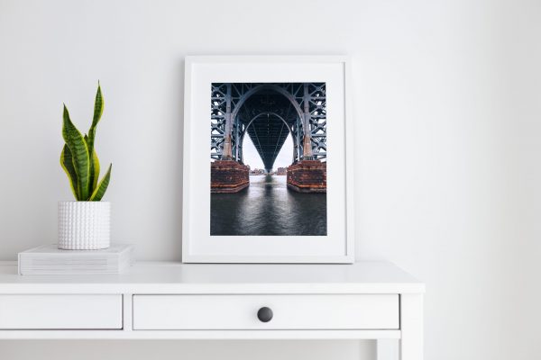 Framed print in an interior setting of the Williamsburg Bridge