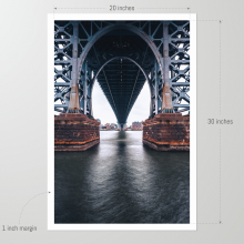 Unframed 20x30 print of the Williamsburg Bridge