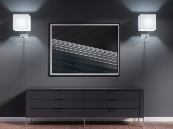 Framed-New-York-City-Print-Oculus-Abstract-Art-interior Framed print in an interior setting of The Oculus WTF Transportation Hub