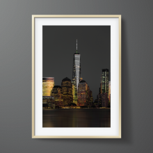 Framed-New-York-City-Print-One-World-Trade-Center-Freedom-Tower-gold-frame Framed print of One World Trade Center Freedom Tower