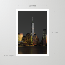 Framed-New-York-City-Print-One-World-Trade-Center-Freedom-Tower-unframed-16x24 Unframed 16x24 print of One World Trade Center Freedom Tower
