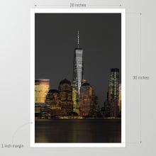 Framed-New-York-City-Print-One-World-Trade-Center-Freedom-Tower-unframed-20x30 Unframed 20x30 print of One World Trade Center Freedom Tower
