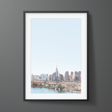Framed-New-York-City-Print-NYC-skyline-black-frame Framed print of the NYC Skyline