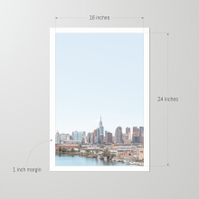 Framed-New-York-City-Print-NYC-skyline-unframed-16x24 Unframed 20x30 print of the NYC Skyline