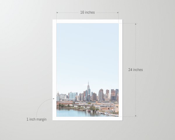 Framed-New-York-City-Print-NYC-skyline-unframed-16x24 Unframed 20x30 print of the NYC Skyline