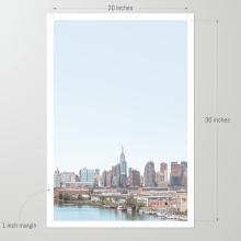 Framed-New-York-City-Print-NYC-skyline-unframed-20x30 Unframed 20x30 print of the NYC Skyline