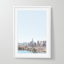 Framed-New-York-City-Print-NYC-skyline-white-frame Framed print of the NYC Skyline